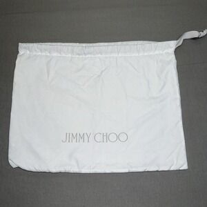 Authentic Jimmy Choo Dust Bag White Storage Drawstring Cover Pouch 15x12.5